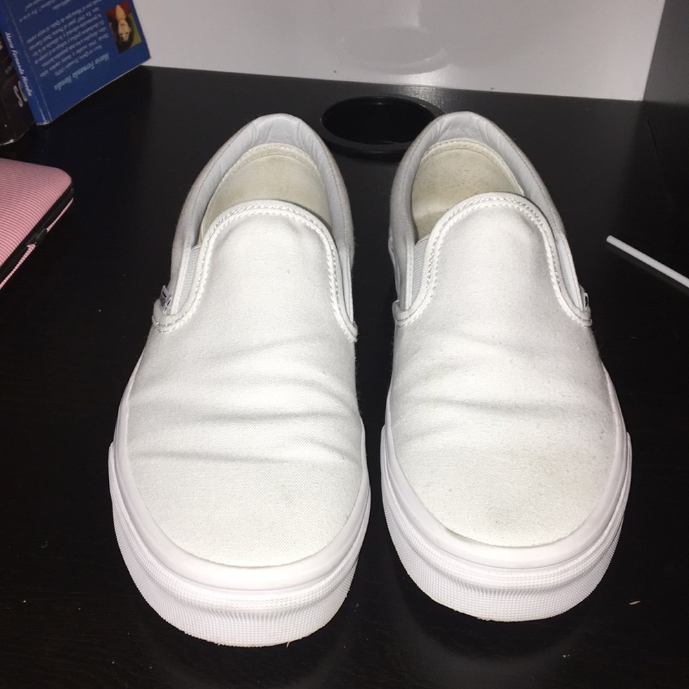 White slip on vans